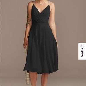 David’s Bridal Black Chiffon Bridesmaid Dress